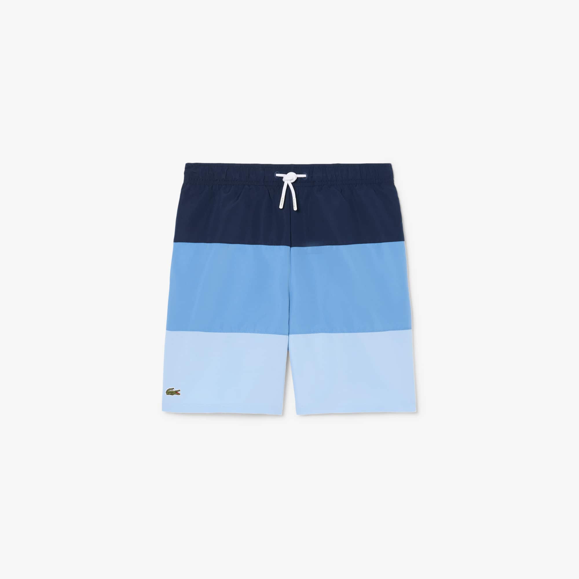 Lacoste Striped Taffeta Swim Trunks