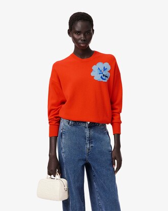 Women's Flower Motif Wool Sweater