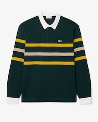 Relaxed Fit Striped Piqu&eacute; Rugby Polo Shirt