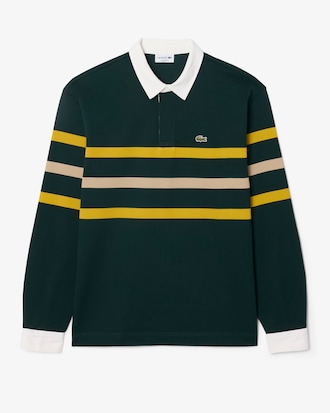 Polo de Rugby de Piqu&eacute; de Rayas de Corte Holgado
