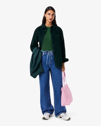 Women's Slim Fit Ribbed Cotton T-Shirt