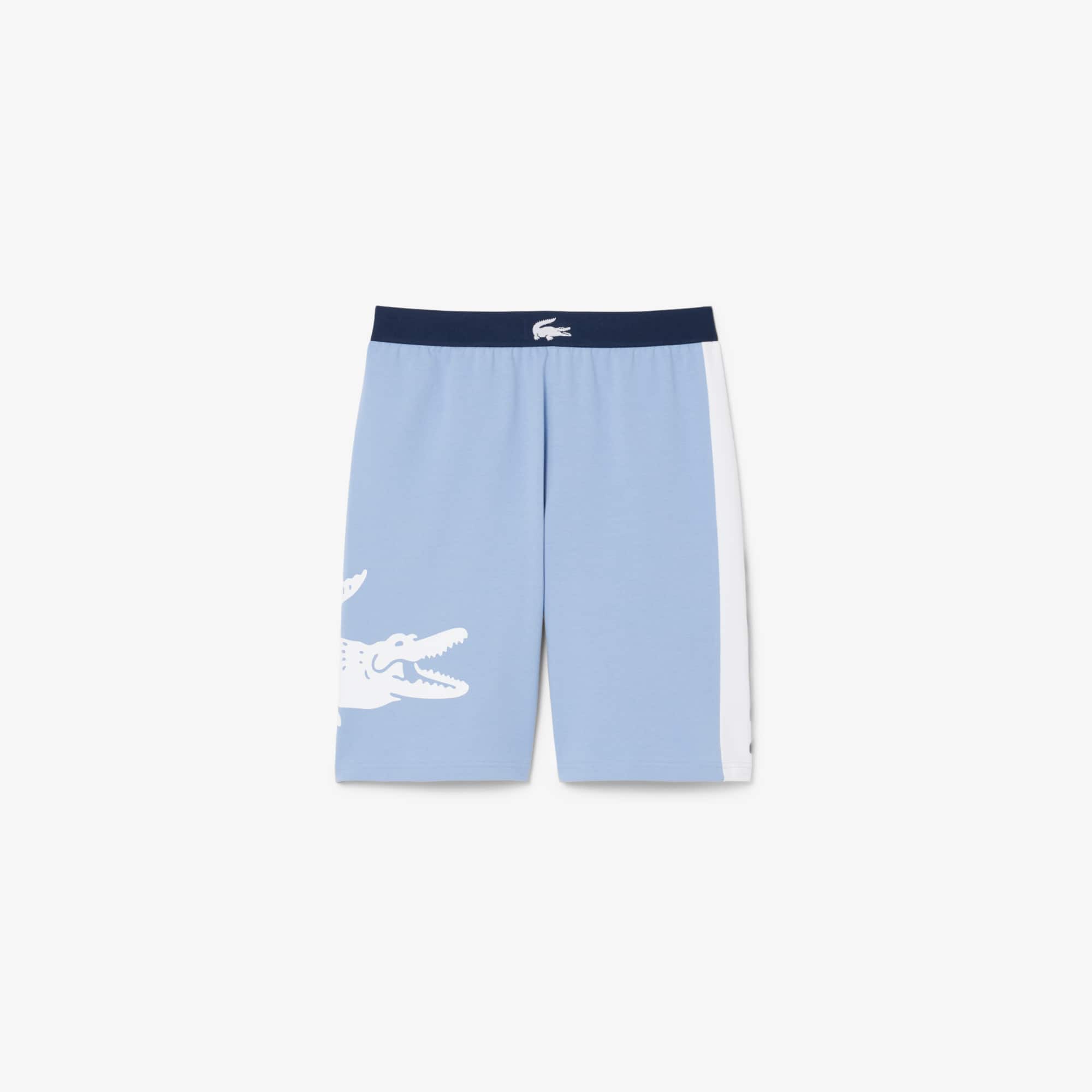 Lacoste Straight Cut Fleece Loungewear Shorts - M In Blue