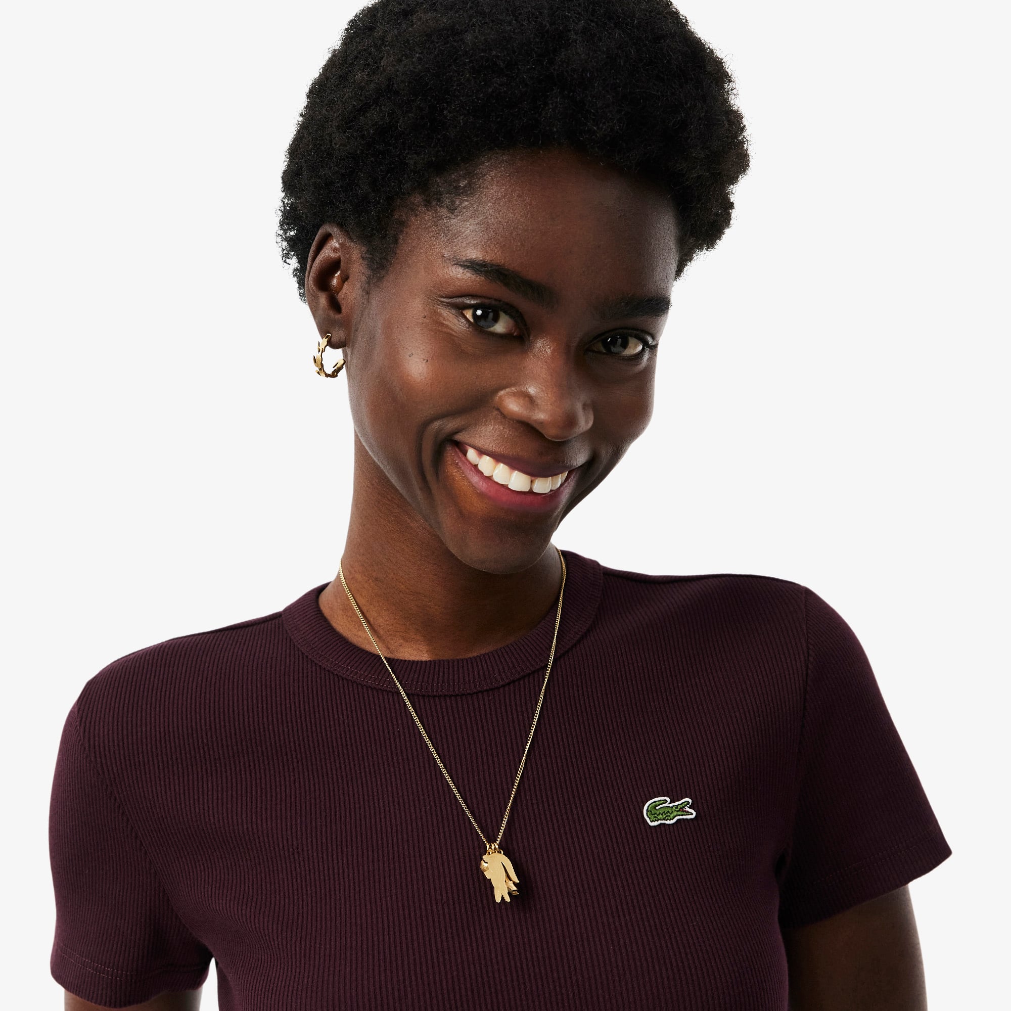 Women's Slim Fit Ribbed Cotton T-Shirt