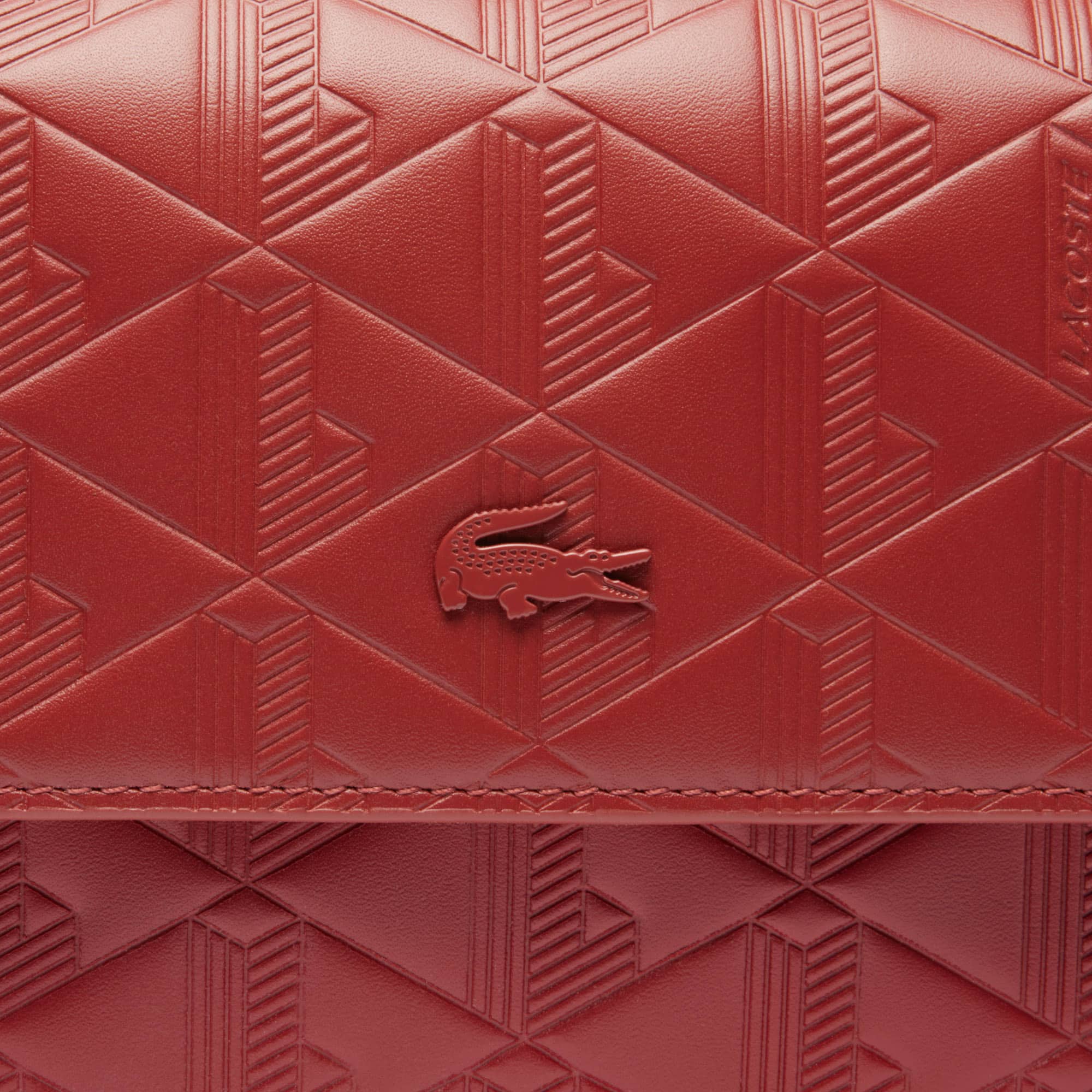 Maheki Embossed Leather Shoulder Bag - Bags - New In 2026 | Lacoste