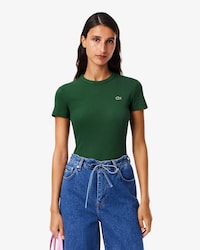 Women's Slim Fit Ribbed Cotton T-Shirt