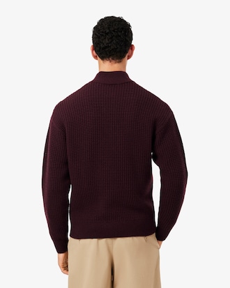 Wool High Zip Neck Sweater