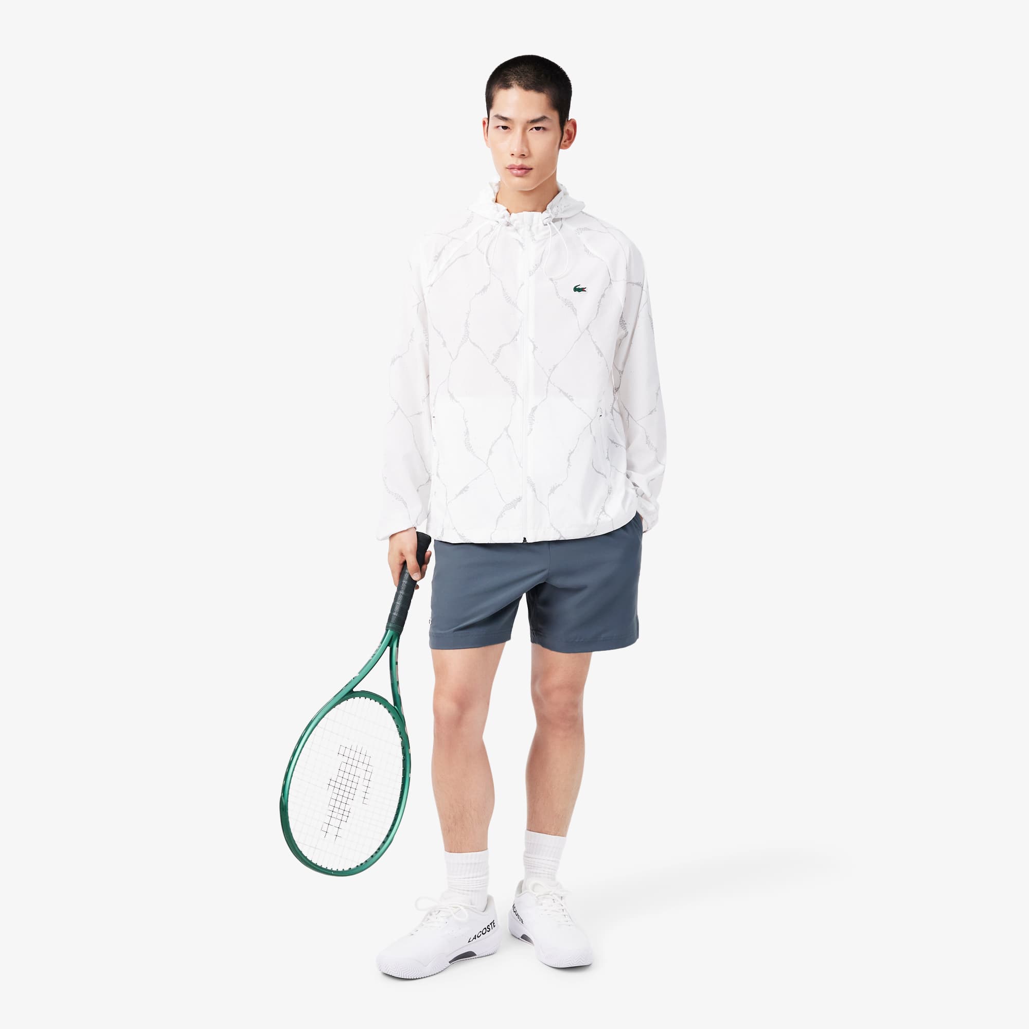 LACOSTE ダイヤモンドパターン ジャケット Reflective Crocodile Print Tennis Jacket - Jackets & Coats - New