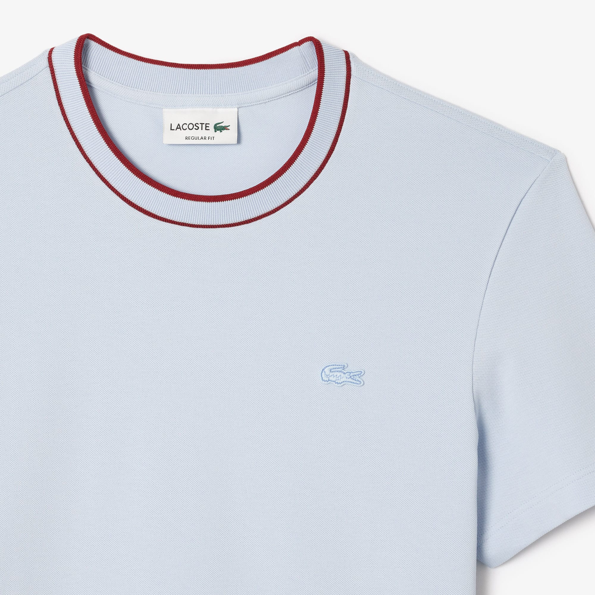 ◆XTONZ 2tone striped pique collar T-shirt/2色◆ 252RV • Womens Invisible Stripe Short-Sleeve V-Neck Tee