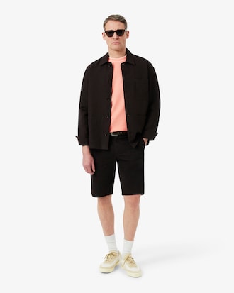 T-shirt en piqu&eacute; stretch &agrave; col ray&eacute;