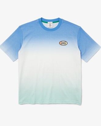 Playera unisex Lacoste L!VE Loose Fit en algod&oacute;n con estampado degradado