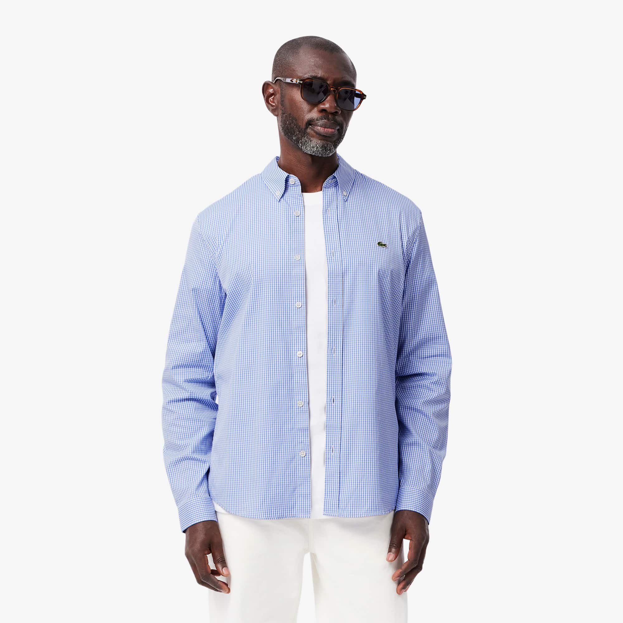 トップス Hombre Check Collarless Shirt Men's Regular Fit Checked Cotton Shirt - Button Down Shirts - New