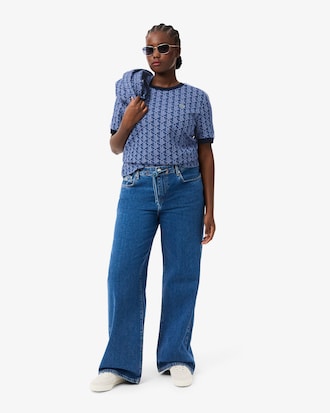 T-shirt slim fit jacquard monogramme