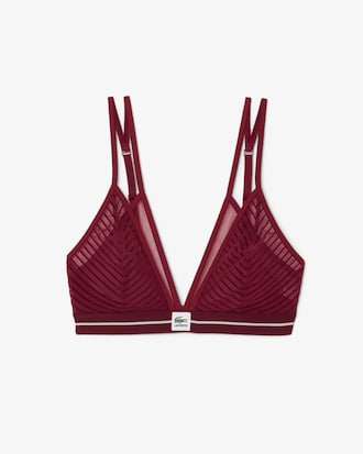 Velour Stripe Mesh Triangle Bralette