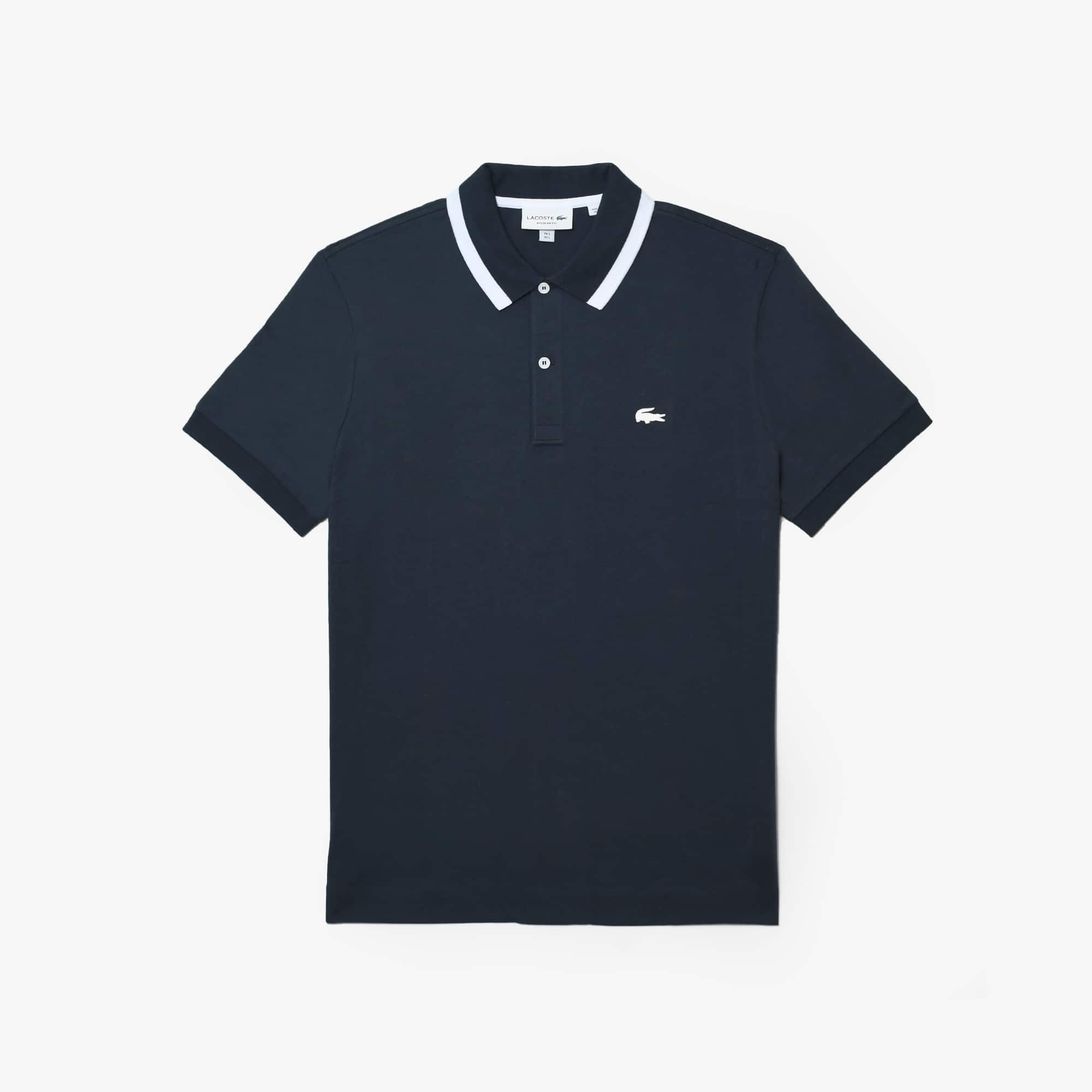 LACOSTE ダークブルー ポロシャツ US L Men's Regular Fit Embroidered Logo Polo - Polo Shirts - New In