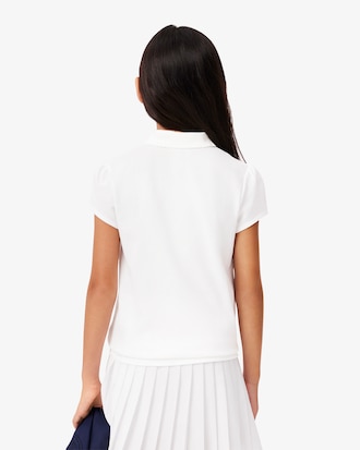 Kids' Scalloped Collar Mini Piqué Polo