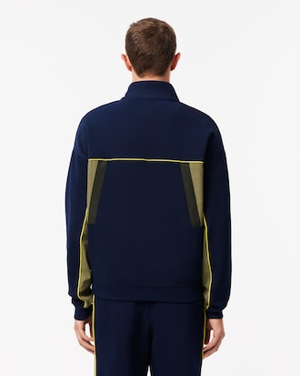 Men's Loose Fit Zip-Up Piqué Sweatshirt
