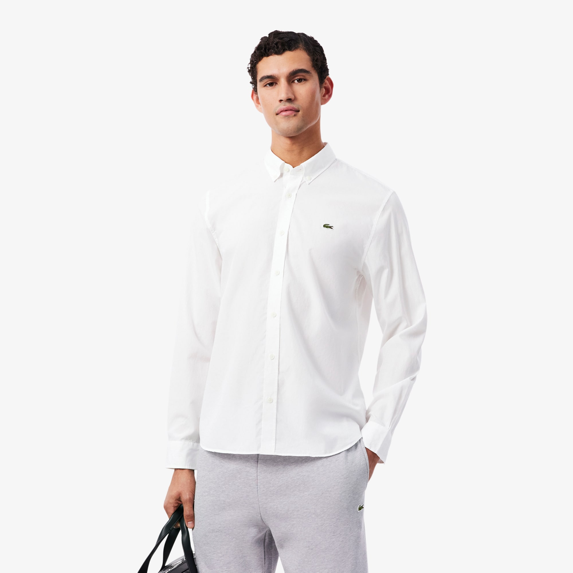 LACOSTE ホワイト レギュラーフィットシャツ Regular Fit Stretch Poplin Shirt - Button Down Shirts - New In