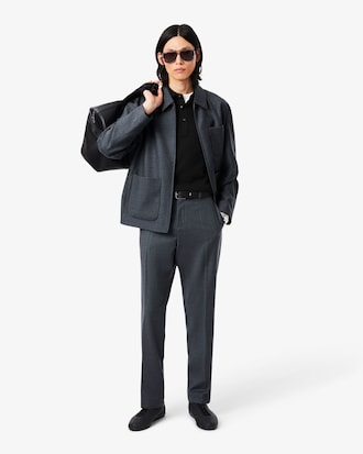 Regular Fit Felted Wool Suit Pants