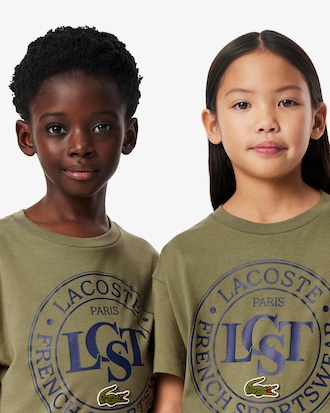 Kids' Contrast Badge Cotton T-Shirt