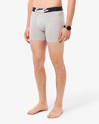 Conjunto de 3 b&oacute;xers largos de algod&oacute;n el&aacute;stico