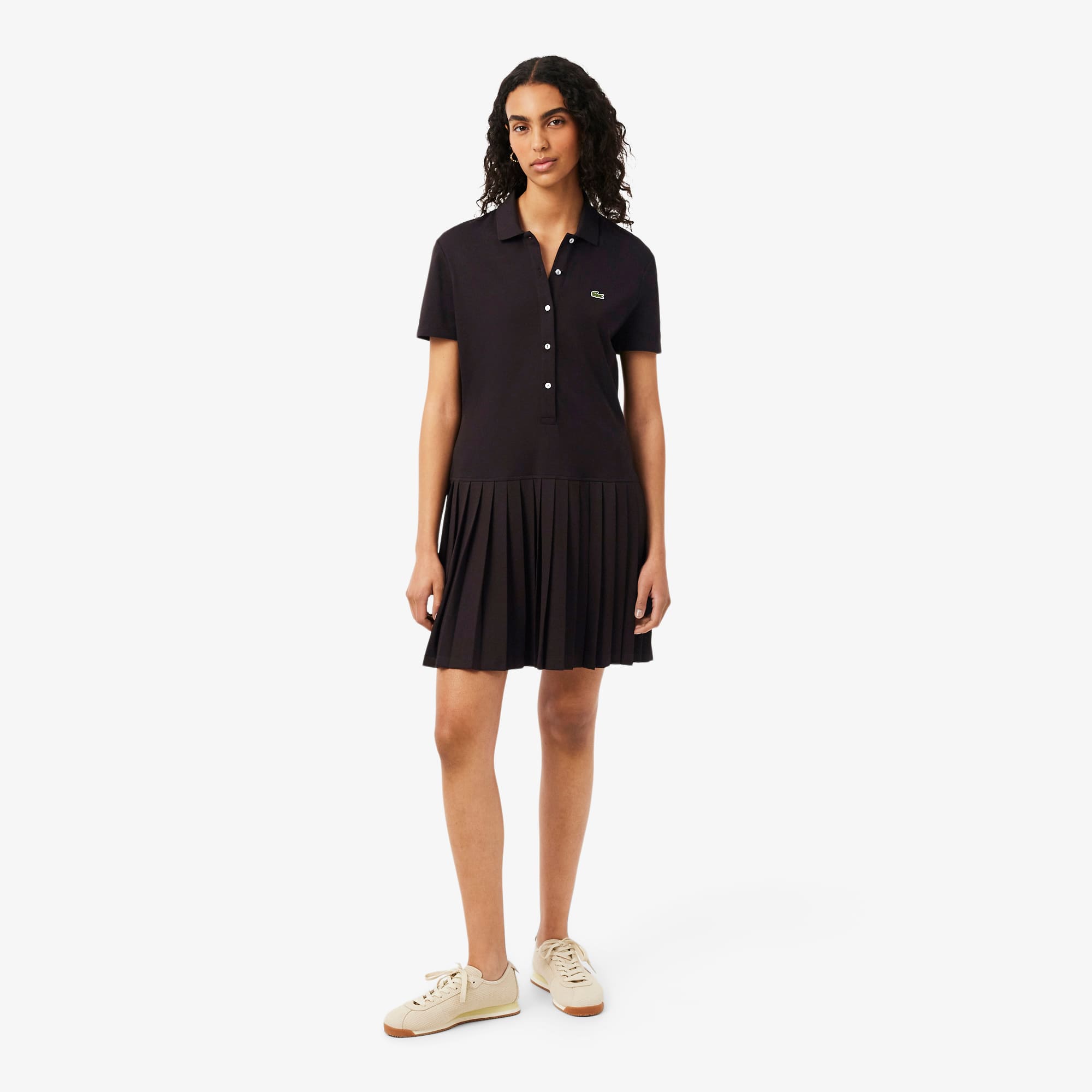 lacoste brown dress Lacoste Women's Long Ribbed Wool Blend Sweater Dress