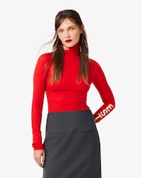 Runway High Neck Printed Stretch T-shirt