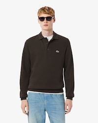 Men's Ribbed Cotton Polo Collar Sweatshirt