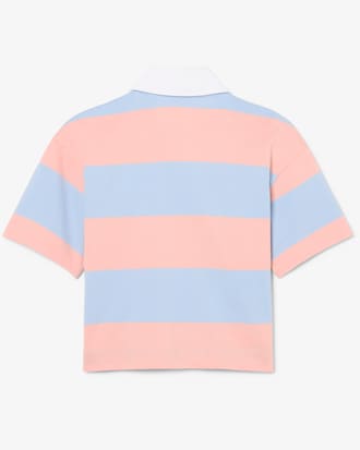 Oversized Striped Cotton Rugby Polo