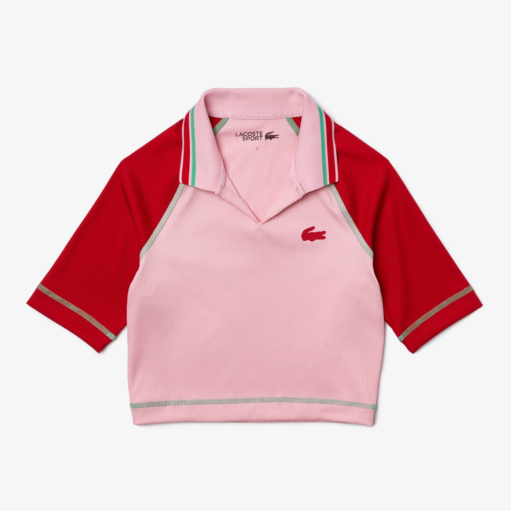 Lacoste Women's Sport Ribbed Short And Stretch Polo Xs In Red ModeSens