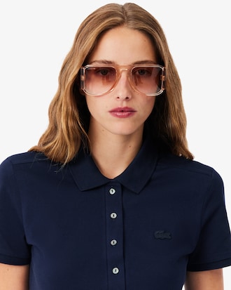Vestido Polo Para Mujer Slim Fit En Minipiqu&eacute; El&aacute;stico