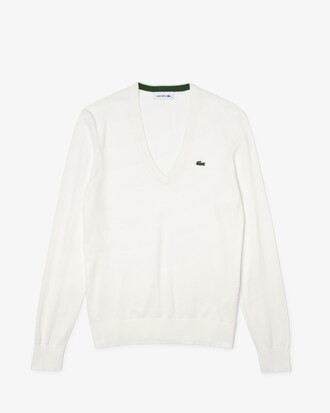 Su&eacute;ter holgado de algod&oacute;n org&aacute;nico con Cuello en V para mujer