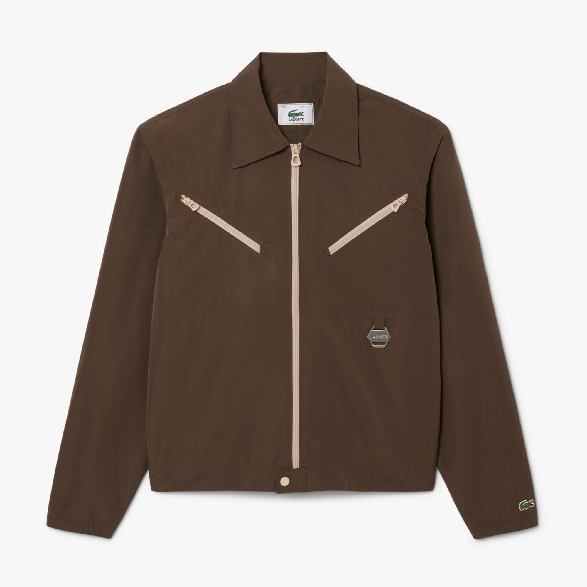 【値下げ】LACOSTE オーガニックジャケット （キャメル） US M/L NWT LACOSTE MEN'S SIGNATURE CROCODILE LOGO WINDBREAKER JACKET