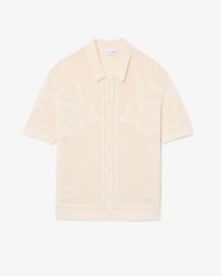 Short-Sleeved Jacquard Motif Knit Shirt