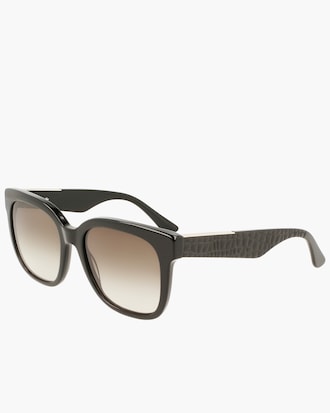 Lentes De Sol Rectangulares De Piel De Cocodrilo De Acetato Para Mujer