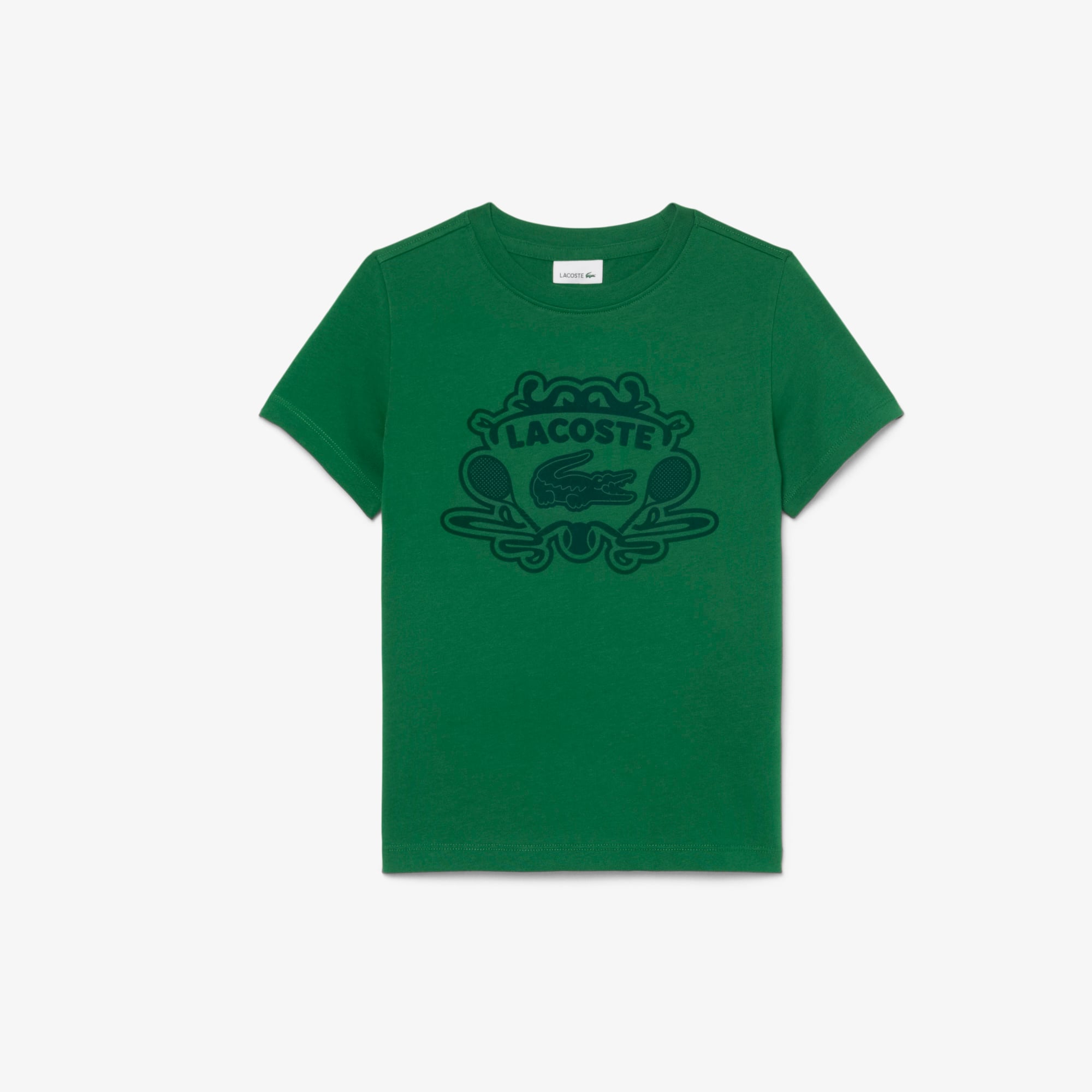 Lacoste Boys' 4-20 Crewneck Short-Sleeve Flocked-Graphic T-Shirt - Fairway