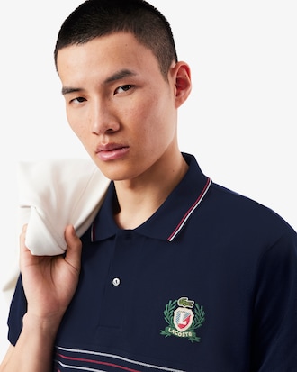Polo Con Escudo Bordado L.12.12 De Corte Cl&aacute;sico Para Hombre