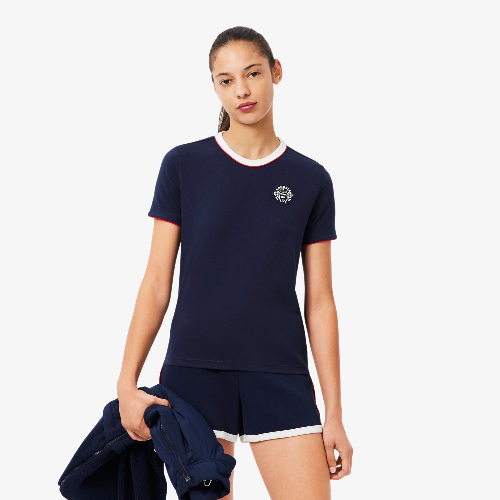 Lacoste Women's Ultra Dry Tennis Heritage Badge T-Shirt