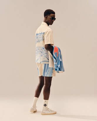 Relaxed Fit Striped Crocodile Shirt