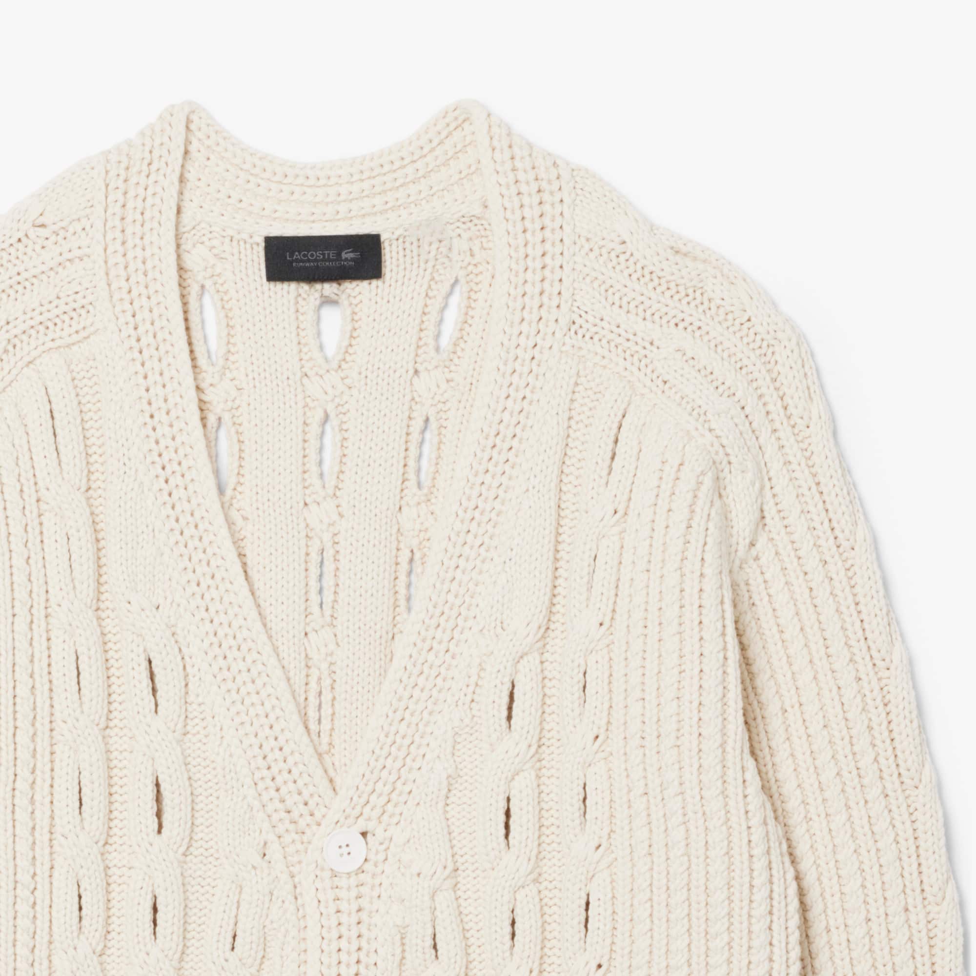 Runway Lacy Cable Knit Cardigan