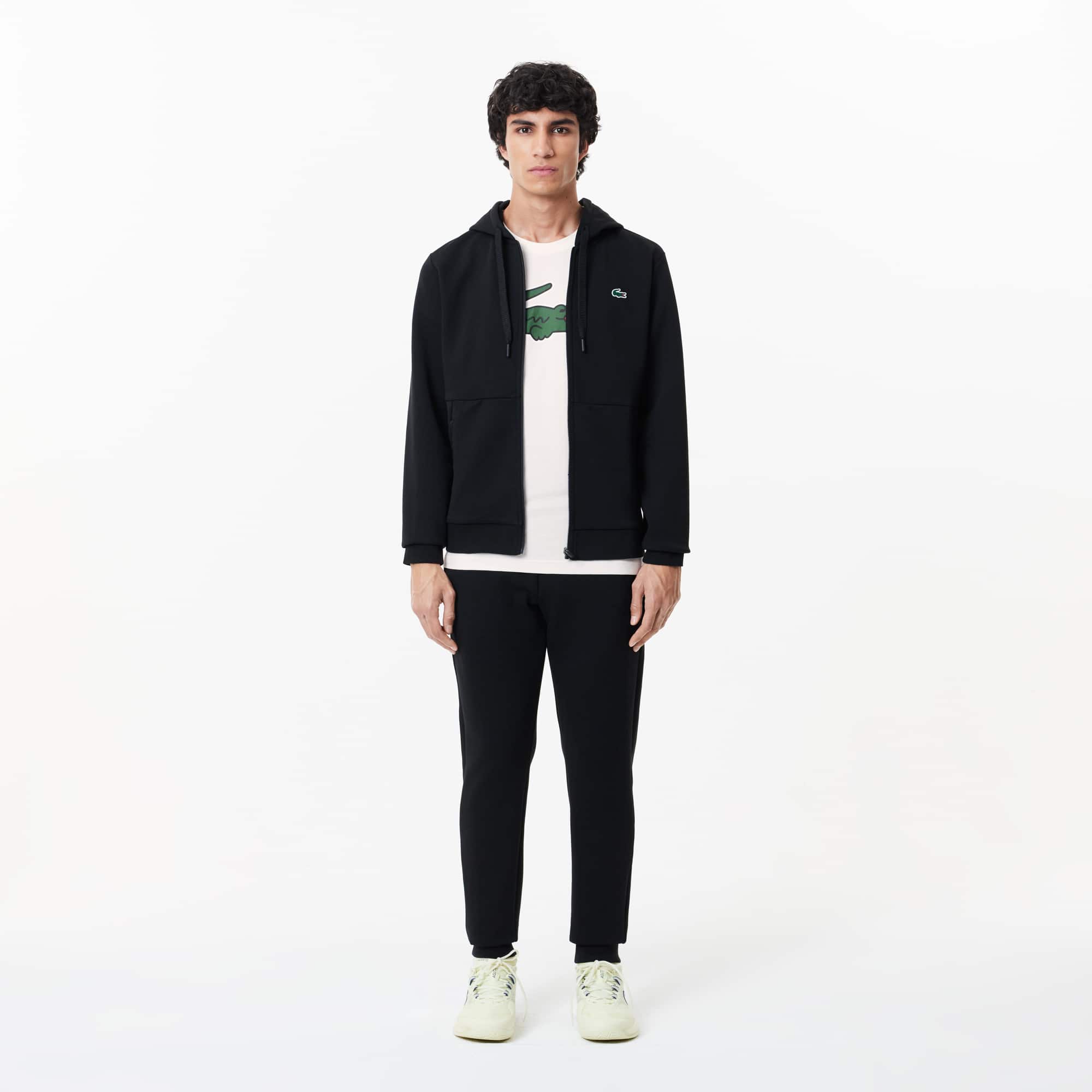 Lacoste グレー トレーナー US L　クロコマジック Men's Fleece Crew Neck Sweatshirt - Sweaters & Sweatshirts
