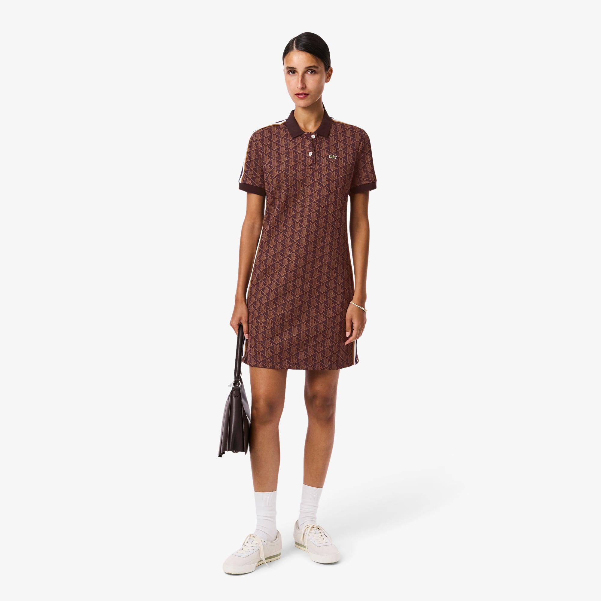 Lacoste Women's Slim Fit Monogram Polo Dress - 32 In Purple