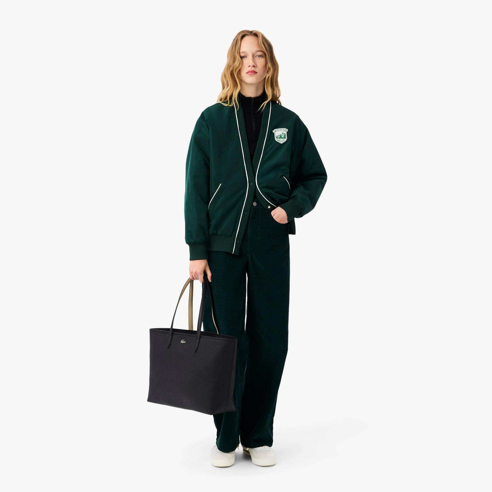 ★LACOSTE★ Women Anna Horizontal Top Zipper Shopper Bag Bla Women's Anna Zip Tote - Bags - New In 2025 | Lacoste