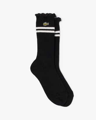 Women's Lace Edge Ribbed Socks