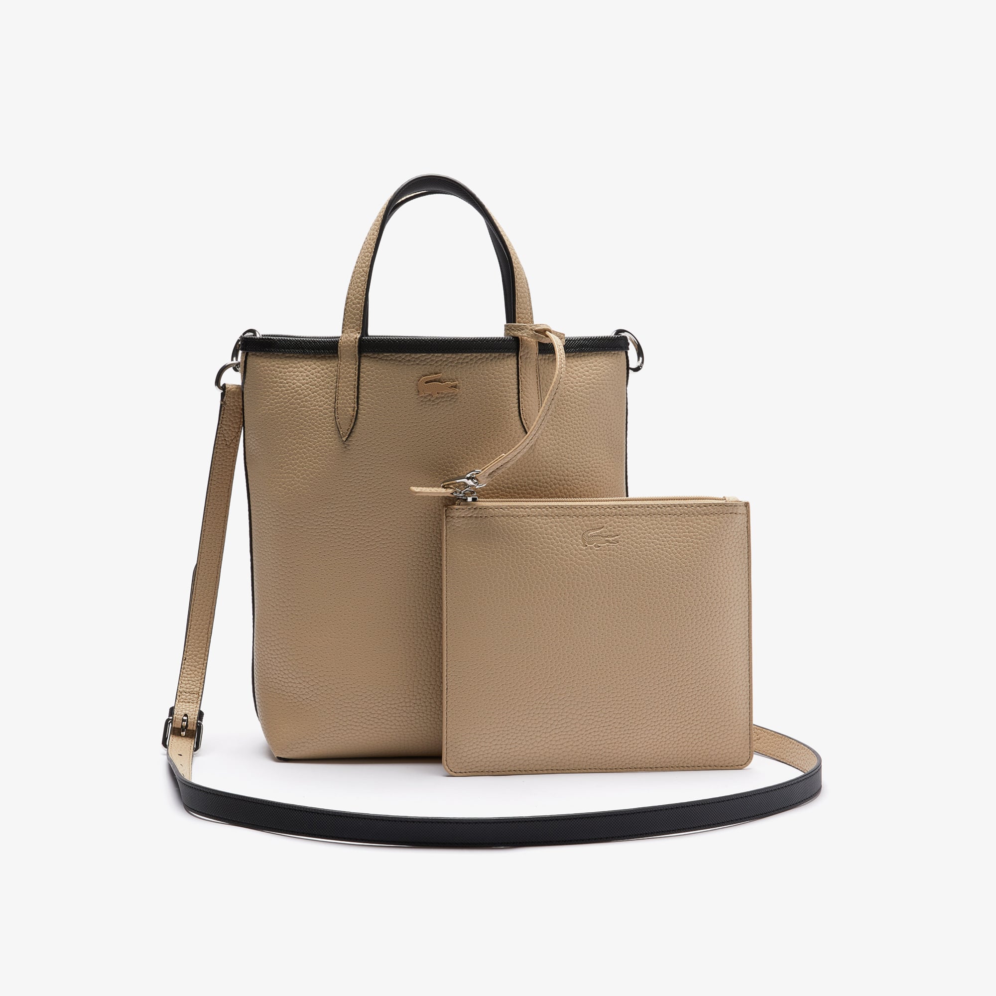 ★TOUT Y EST★ Women's Anna Vertical Medium Shopper Bag Blac LACOSTE handbag Anna Z Vertical Shopping Bag Abimes Petunia