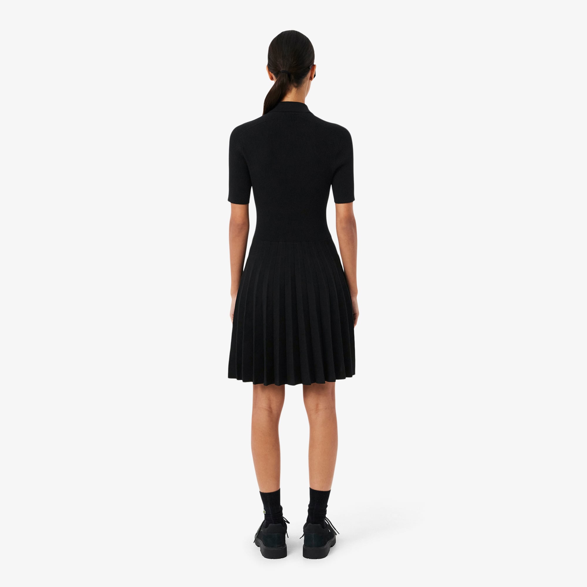 Women's Pleated Polo Collar Dress