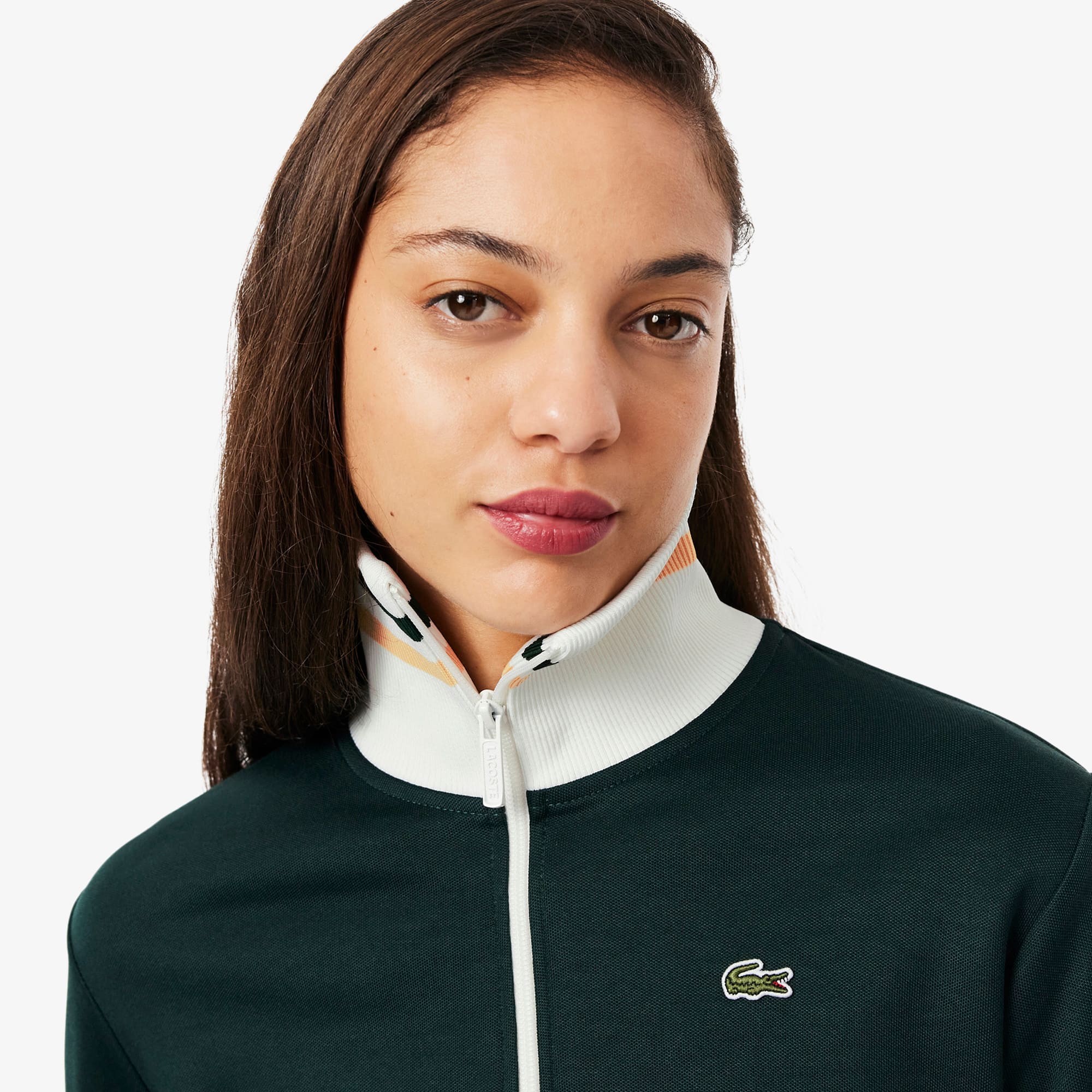 Women's Zip-Up Stripe Accent Sweatshirt - Sweaters & Sweatshirts
