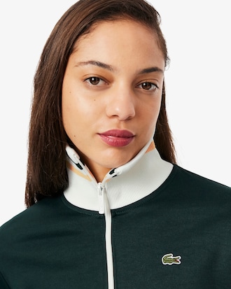 Women's Zip-Up Stripe Accent Sweatshirt