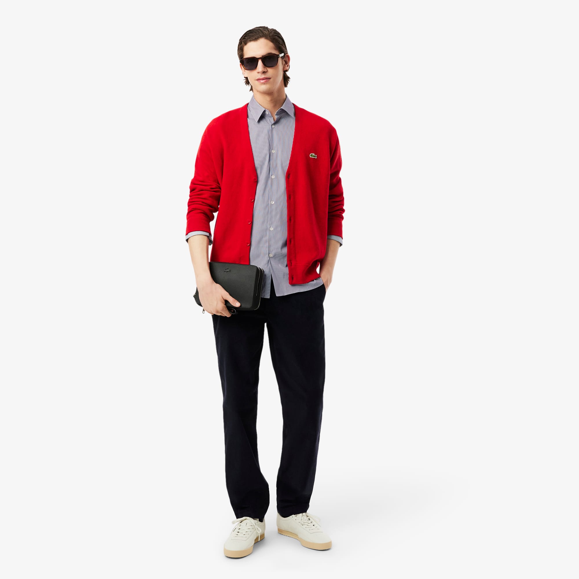 Men's Slim Fit Striped Stretch Button Down Shirt - Button