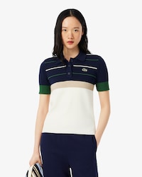 Women's Made In France Striped Polo Collar Sweater
