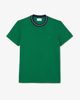 Men's Stripe Collar Stretch Piqué T-Shirt